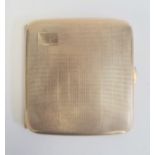 A 1920s 9ct gold Walker & Hall cigarette case, engine turned, initialled 'AP', date mark 1926, 92g