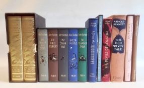 Folio Society - John Buchan boxed set of five, Mark Twain, Pushkin, Aldous Huxley, Arnold Bennett,