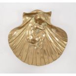 Noel Ruffier (1847-1921), Paris, gilt metal shell dish, 15 cm wide (Noel Ruffier studied under
