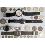 Gent's Calvin Klein wristwatch with calendar aperture, gent's Skagen wristwatch, two other gent's