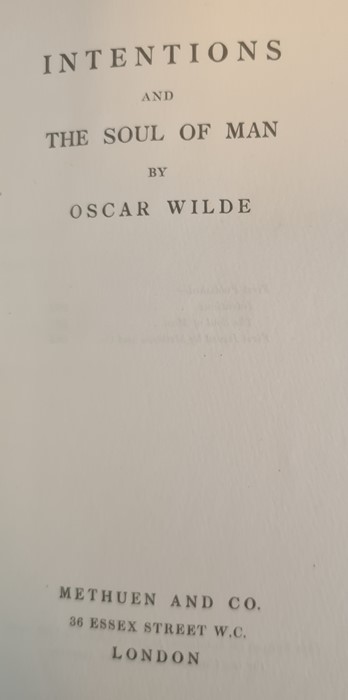 Wilde, Oscar 'Intentions and the Soul of Man'  Methuen and Co. 1908, limited edition of 1000 - Image 2 of 18