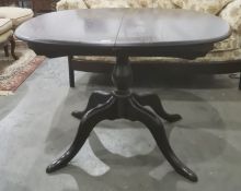 Modern dark elm Ercol extending dining table on single pedestal  Condition ReportThe dimensions