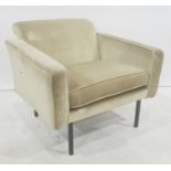 Mid century olive green ground low office reception chair