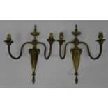 A set of four two-branch wall lights and another similar (5) Condition ReportUnsure of age, possibly