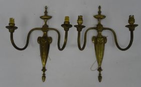 A set of four two-branch wall lights and another similar (5) Condition ReportUnsure of age, possibly