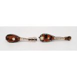 Two miniature tortoiseshell and mother of pearl inlaid mandolins (2)