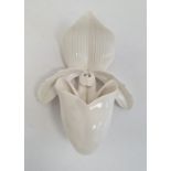 Royal Worcester porcelain wall pocket in the form of an orchid, date letter for 1886, 20cm high