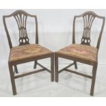 Pair of mahogany dining chairs with pierced splat