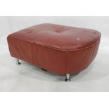 Red leather covered stool