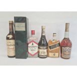 Assorted spirits etc to include half bottle Johnnie Walker Black Label, V.S. Fine Cognac Martell,