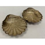 A pair late 19th century silver shell shaped trinket dishes, maker Horace Woodward & Co Ltd,