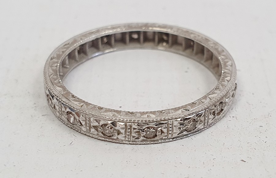 18ct white gold and diamond eternity ring, 3.2g Condition Reportring size O approx.