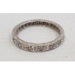 18ct white gold and diamond eternity ring, 3.2g Condition Reportring size O approx.