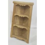 20th century oak bedside cabinet with single drawer and cupboard door and corner hanging shelf