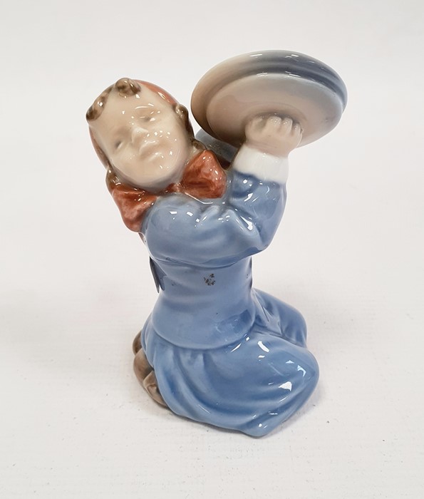 Lladro porcelain kneeling figure 'Madonna', Royal Copenhagen figure of child with cymbals and pair - Image 14 of 16