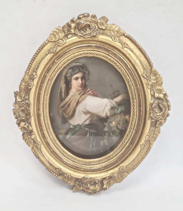 Late 19th century Berlin porcelain plaque, oval and painted with half-length figure of a young woman - Image 2 of 24