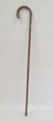 Malacca walking stick with engraved silver mounts