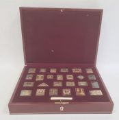 Limited edition set of gold plated silver stamp replica medallions 'The Empire Collection', in