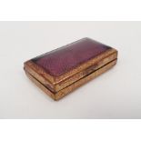 A brass lacquered and purple guilloche enamel snuff box, 4.7cm x 3cmCondition ReportThere are some