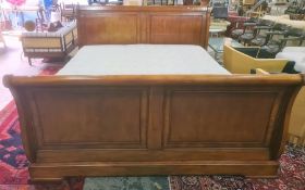 Modern sleigh-type bed with Stearns & Foster mattress, 197cm x 235cm Condition ReportThere are spots