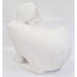 Modern large white painted composition model stylised rabbit, indistinctly signed M Brennan?, 53cm