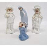 Lladro porcelain kneeling figure 'Madonna', Royal Copenhagen figure of child with cymbals and pair