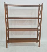 Open four-shelf bookcase in modern fruitwood-effect finish, 118cm x 151cm