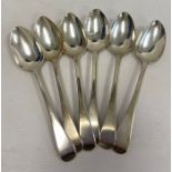 A set of four George III silver dessert spoons, maker William Eley & William Fearn, London 1807, and