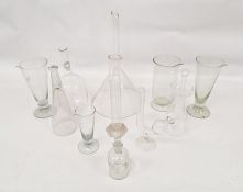 Assorted chemists glassware to include measures, funnels, beakers, test tubes, etc