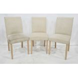 Four modern fabric-covered dining chairs (4)