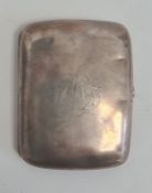 An early 20th century silver cigarette case, initialled 'MWW' makers Horace Woodward & Co Ltd,