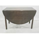 19th century oak drop-leaf table of oval form