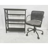 Office swivel chair and shelving unit (2)