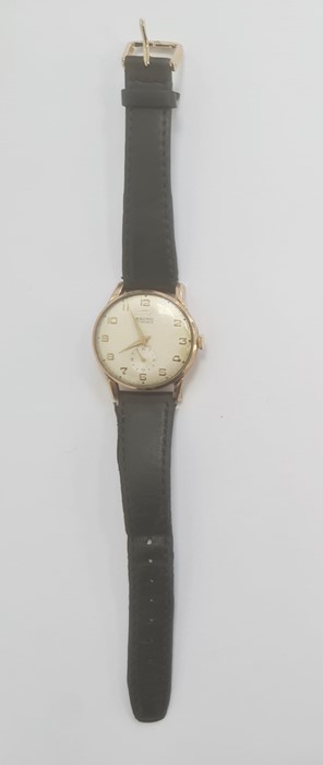 A Baume gold 17 Jewels wristwatch inscribed to reverse 'Dowty Group For 25 Years Service H.R. Moon - Image 3 of 5