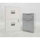Small grey two-drawer filing cabinet and another white two-drawer cabinet (2)