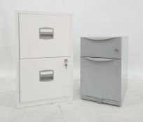 Small grey two-drawer filing cabinet and another white two-drawer cabinet (2)