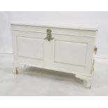 20th century white painted trunk on claw and ball feet, 98cm wide