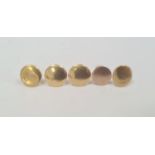 Two pairs of 18ct gold studs, approx 3.5g and 15ct gold stud, approx 0.8g