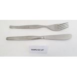 Vintage Viners stainless steel cutlery set with textured decoration and other items of cutlery