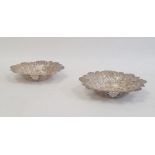 Pair of Edwardian silver bonbon dishes by Cooper Brothers & Sons Limited, Sheffield 1903, of