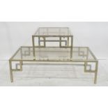 Rectangular and square glass-topped chrome based coffee tables (2)  Condition Reportboth tables have