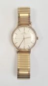 Gent's Jaeger Le Coultre 9ct gold wristwatch, mid 20th century, with subsidiary seconds dial, with