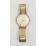 Gent's Jaeger Le Coultre 9ct gold wristwatch, mid 20th century, with subsidiary seconds dial, with