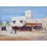 W B Bishop Watercolour Eastern suburb street scene, signed lower right, 25 x 34cm together with