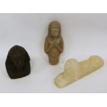 Three Egyptian carvings to include one possibly early stone carving and two later carvings (3)