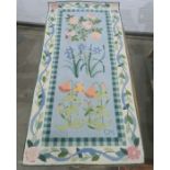 Modern rug with floral decoration 155 x 75 cm