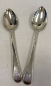 Two early 19th century table spoons, both initialled 'CB' to handles, London 1807 & 1822, maker
