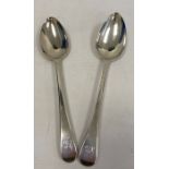 Two early 19th century table spoons, both initialled 'CB' to handles, London 1807 & 1822, maker