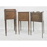 Assorted washstands and nightstands to include 19th century tray-top washstand with single door,