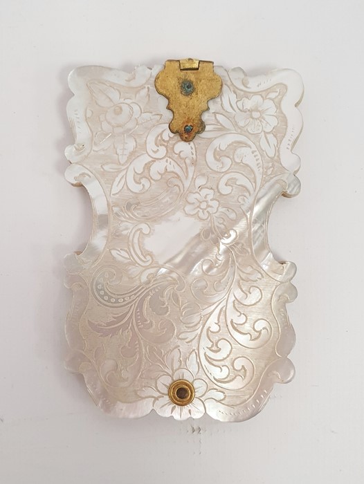 A Victorian mother of pearl and ivory day diary, scroll and foliate engraved, 7.5cm x 5cm - Image 6 of 6